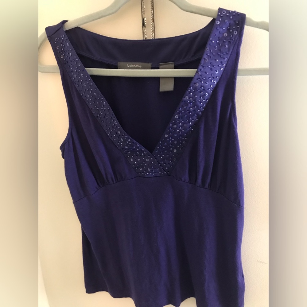 Liz Claiborne purple tank top. Bedazzled